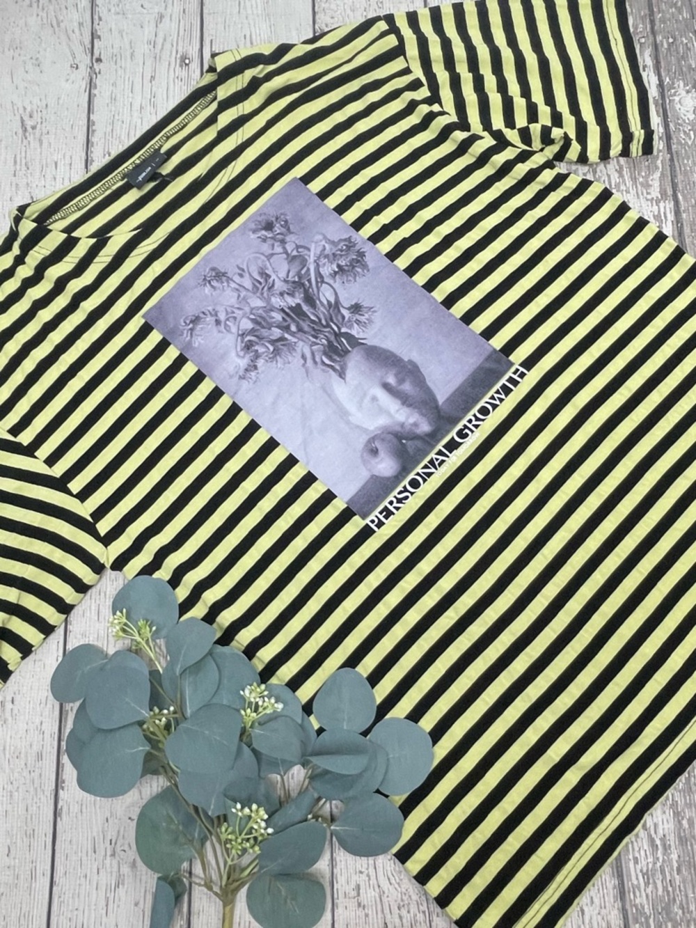 Publish Striped Personal Growth Graphic T Shirt